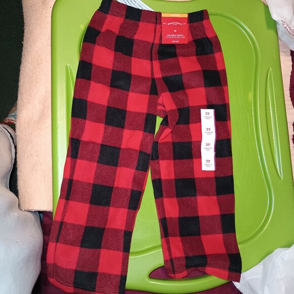 NEW Wondershop Toddler/Big Boy Red Buffalo Check Microfleece Pajama Pants - Picture 5 of 9